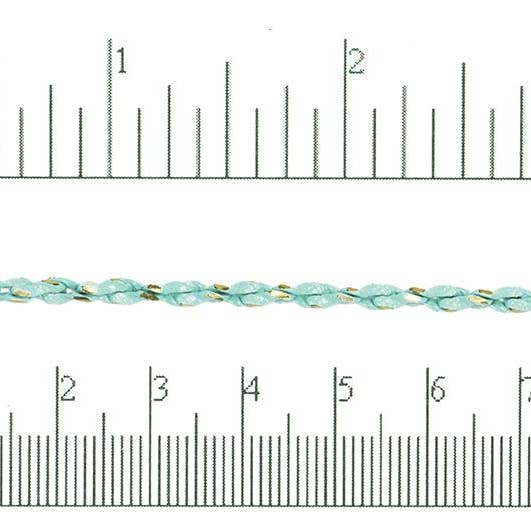 Continental Beads - Wholesale Craft Supplies - 3mm Two-Tone Rope Chain - Made of gold-plated brass, with vibrant enamel coating - Sold by the foot - Ch-8753