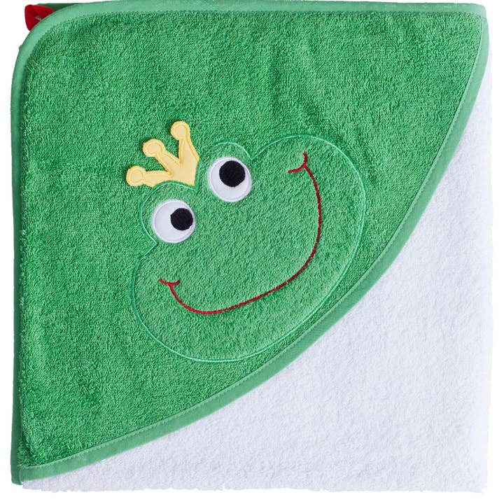 Frog Prince Hooded Towel, 100 x 100 for wholesale by Smithy by Dagmar Nelk
