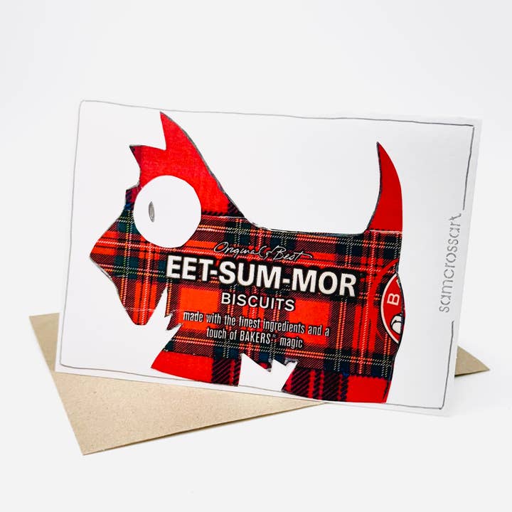 Sam Cross greeting card - Scottie Dogs for wholesale by Koru Street
