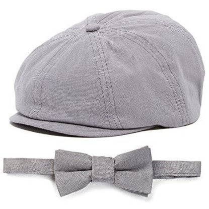 Grey 2 Piece Bow Tie and Hat Ring Bearer Special Occasion Hat for wholesale by Born To Love