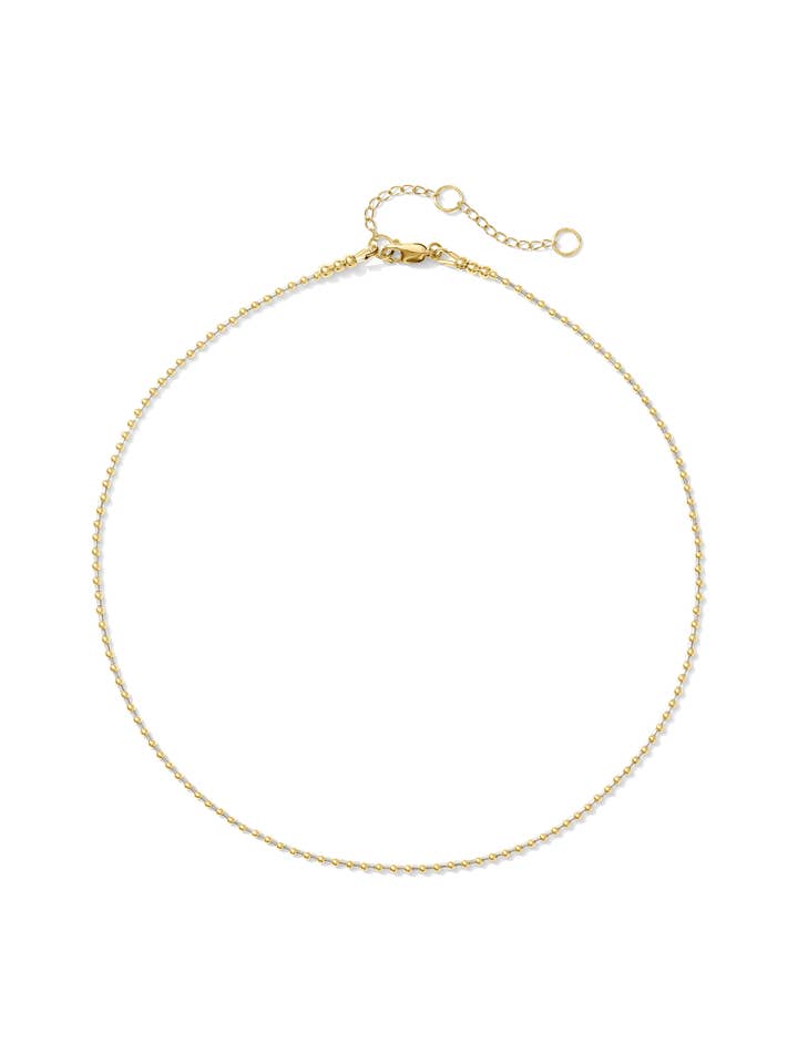 Stevie Super Delicate Gold Beaded Choker - Silver Sky Miyuki for wholesale by Kaylie Dawn Jewelry