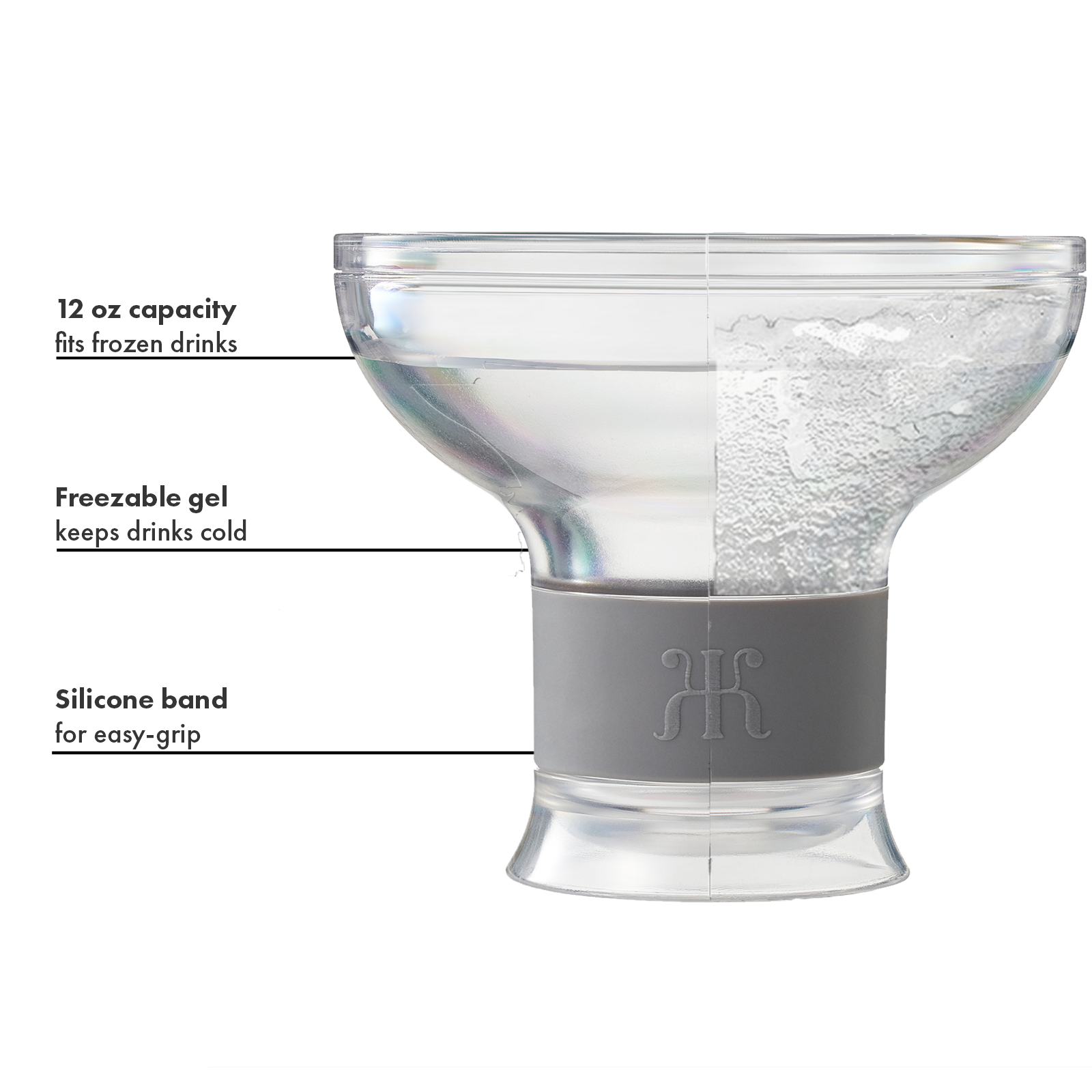 The Wine Savant /  Khen Glassware – wholesale Cocktail-/likörglas – Frysta färgade Margarita- och cocktailkylglas | 4 set2