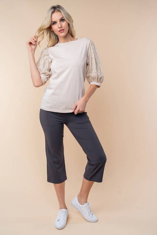 White Birch - Wholesale Blouse - Women's - T25201 Half Sleeve Solid Woven Top6