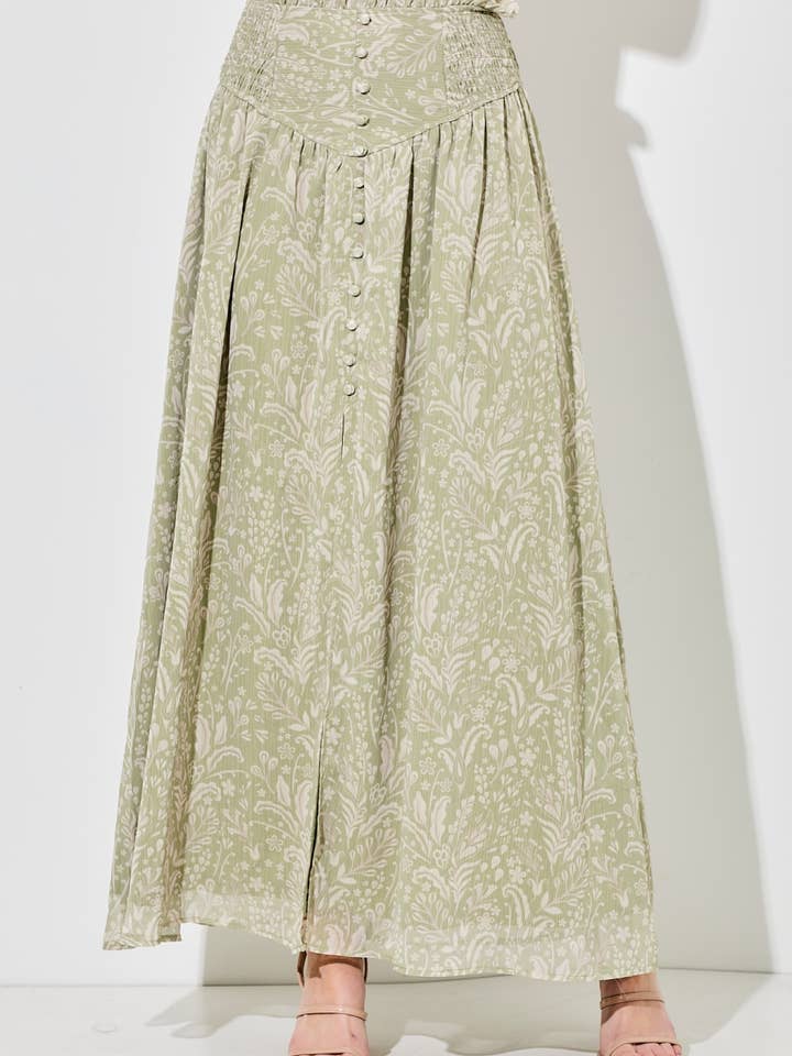 MAXIROCK MIT KNOPFLEISTE UND SCHLITZ IM ÜBERGRÖSSE MIT PRINT für den Großhandel von Baevely by Wellmade USA