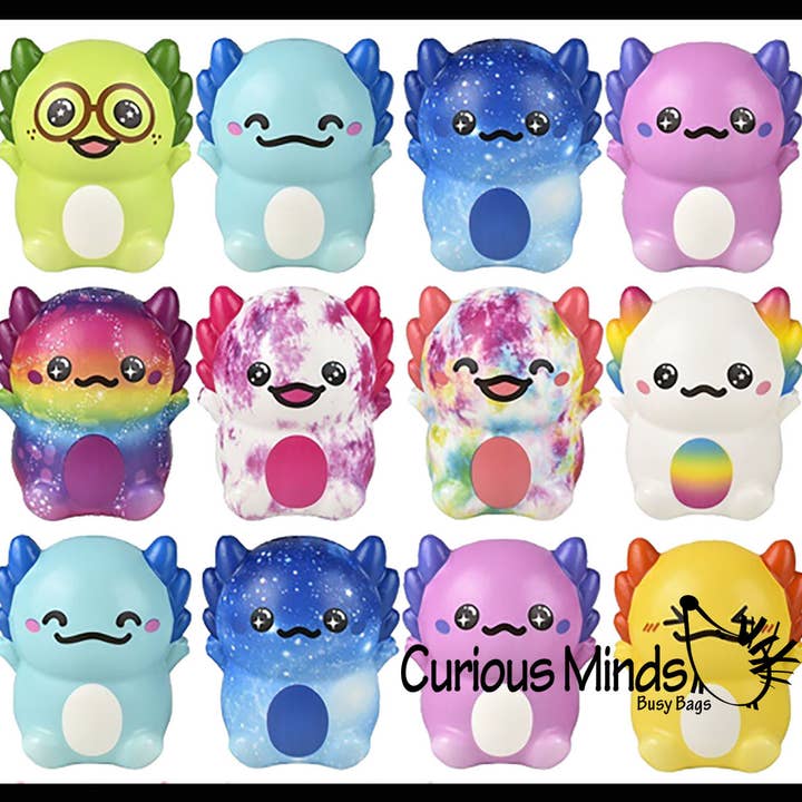 Curious Minds Toys – wholesale Squishy toy – Kids & Baby – 1 Small 3.25" Axolotl Slow Rise Squishy Toys - Memory Foam2