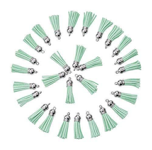 Mandala Crafts – wholesale Craft supplies – Mandala Crafts Faux Leather Suede Tassel with Loop for Keychains, Jewelry Making, Bookmarks, Books, Gifts, Pillows2