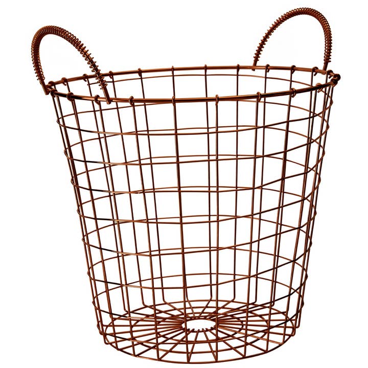Interiors by Premier – wholesale Basket – Vertex Copper Finish Round Wire Basket2