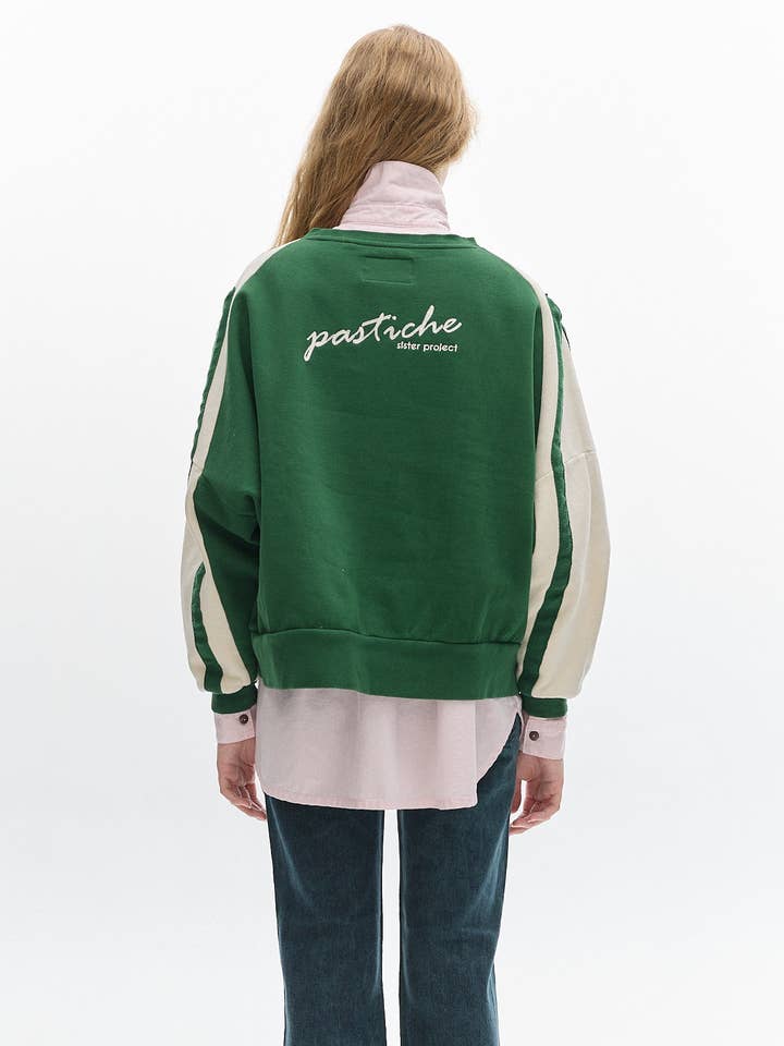 Sweatshirt en coton forestier _ Vert pour la vente par Pastiche