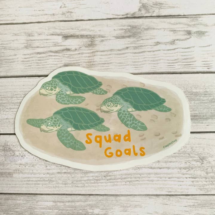 Olive ridley sea turtle sticker • Donation InWater Research for wholesale by Fin Pin Shop