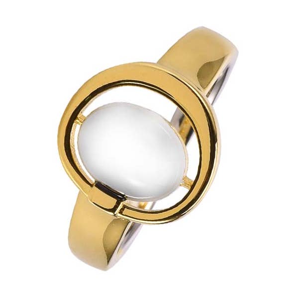 Alice white mother-of-pearl stone gilded silver ring for wholesale by ORUS BIJOUX