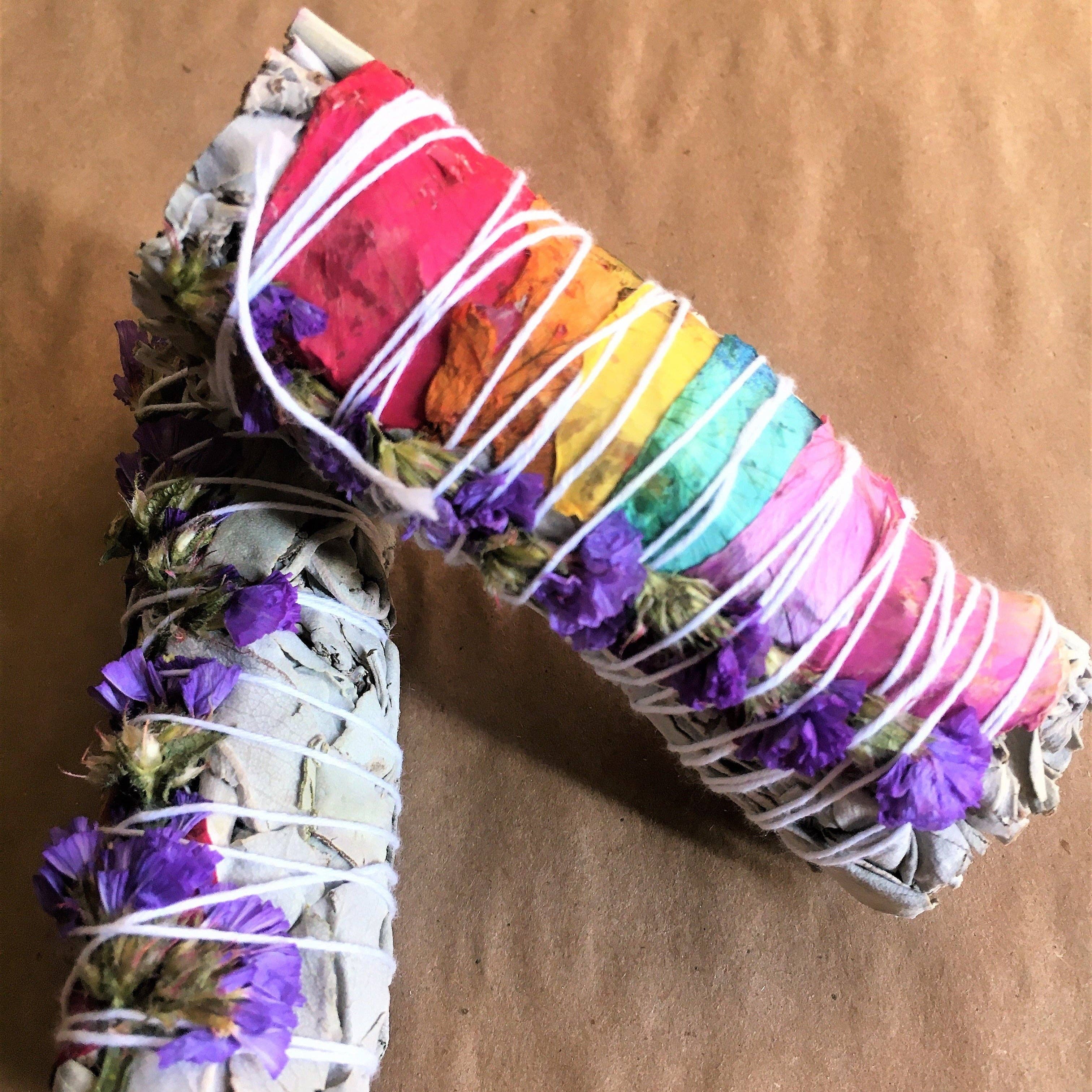 KARMA YOGA SHOP - Venta al por mayor Salvia - Palitos de salvia blanca y pétalos de rosa2