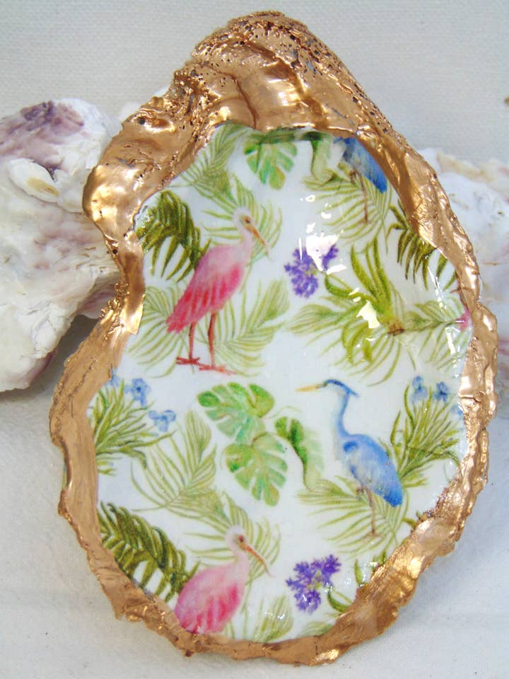 Cuenco para joyas Oyster Shell Paradise de diseñador para venta al por mayor de Lowcountry Linens