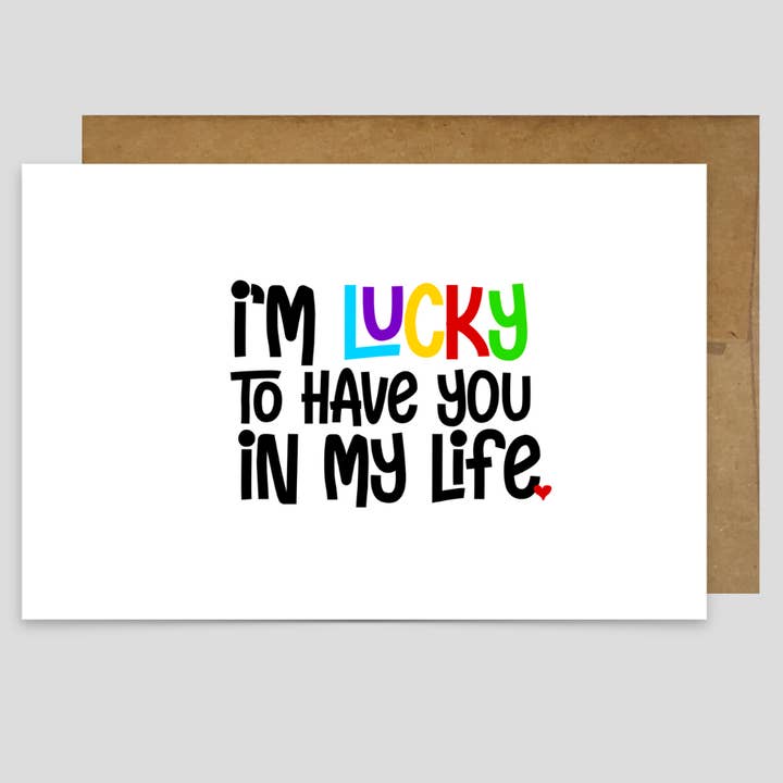 Tenho sorte de te ter na minha vida ❤️ - Cartão de saudação por atacado de Kevin & Kaia