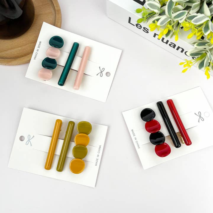 TheDivaSoap – wholesale Hårklämma - Dam – 3-pack färgglada hårklämmor i acetat, vårhårklämma