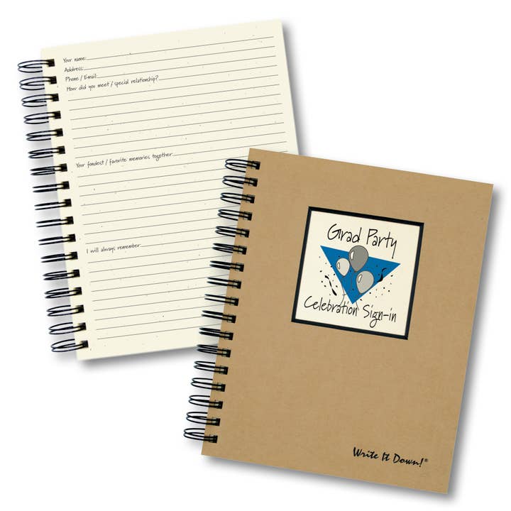 Journals Unlimited - Wholesale Journal/Diary - Grad Party - Celebration Sign-in (Kraft)