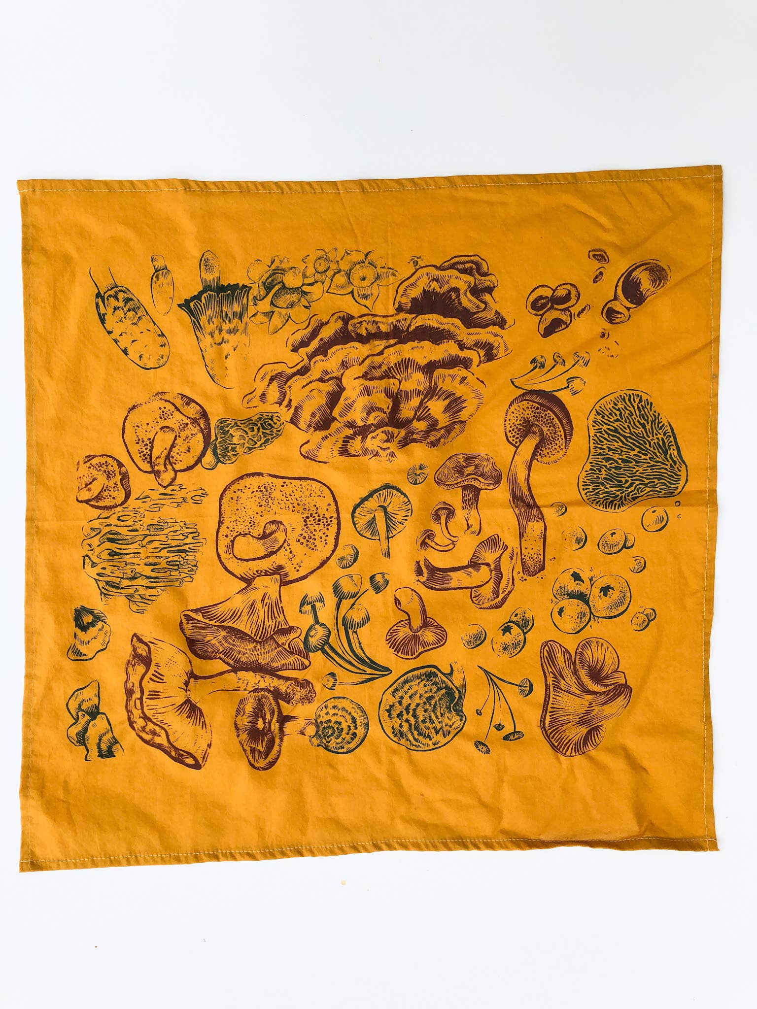 Solstice Handmade - Wholesale Bandana - Unisex - Foray Bandana - Foraging Mushrooms Fungi 2