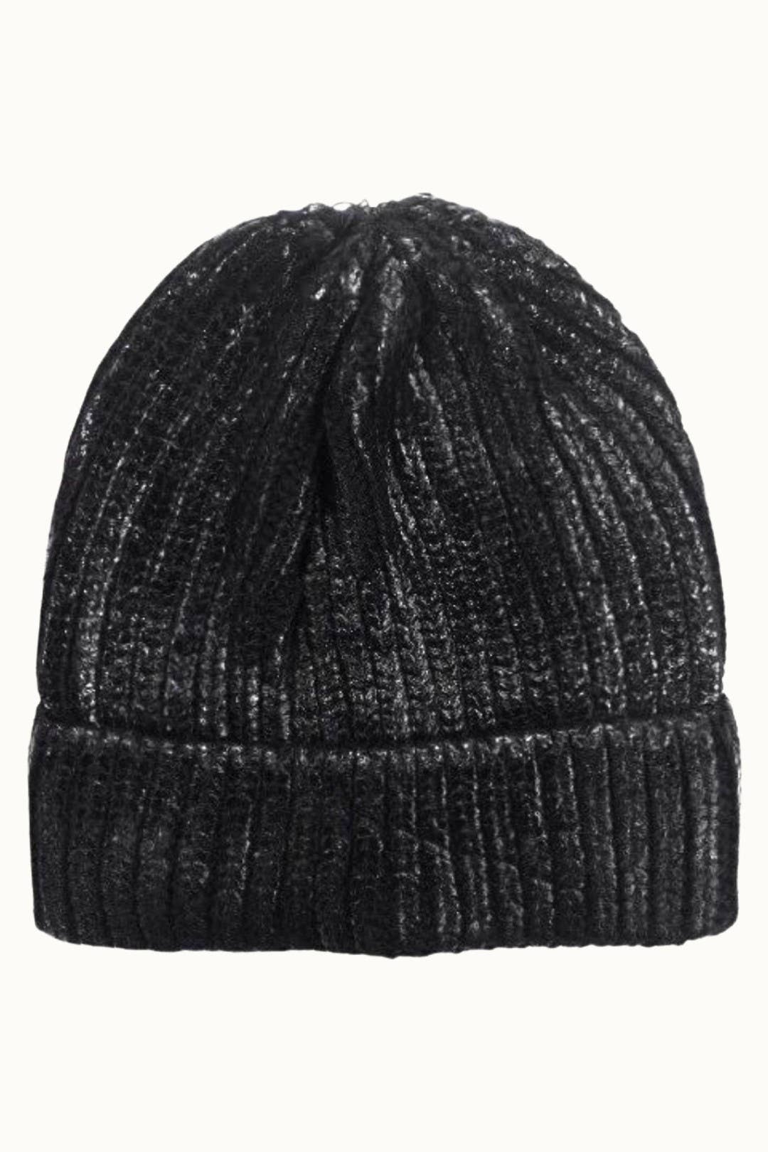 Olive & Pique - Venta al por mayor Gorro de lana - Mujer - Gorro acanalado con tejido metálico de foil0