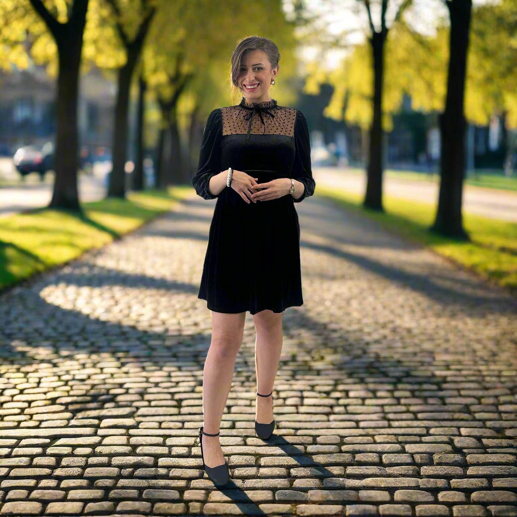 Tatyana Clothing - Vente Robe – femme - Robe Mini Rétro Penelope en Velours