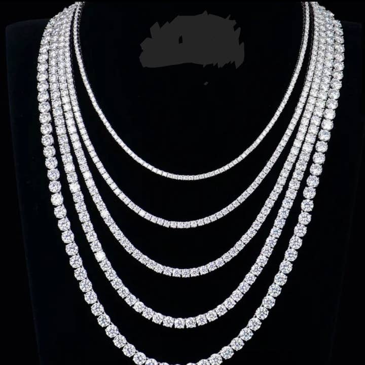 Diamond Veneer Travel Jewelry - Wholesale Pendant/charm necklace - 20 CT TW Moissanite Diamond Tennis Pendant Necklace0