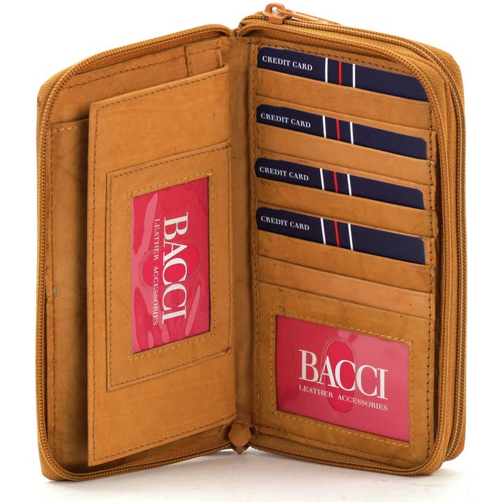 Leather Impressions Inc - Wholesale Wallet - Women's - Double Zipper Women's Clutch 1558512