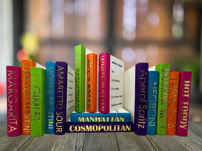 E. Lawrence, Ltd. - Wholesale Display Book - Gold Lettered Mixology Series on bold colors - By the Book0