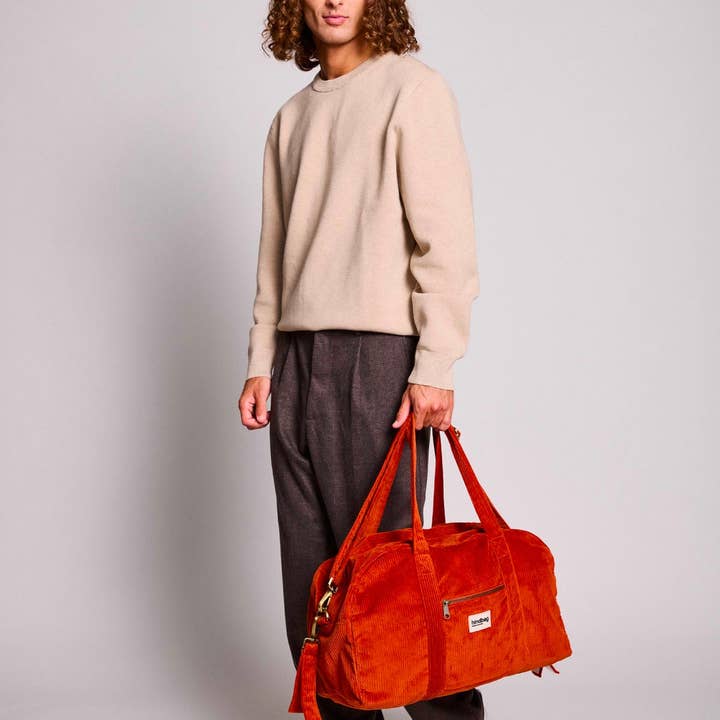 Hindbag - Wholesale Nappy bag – Baby - Basile Brick Velvet Diaper Bag1