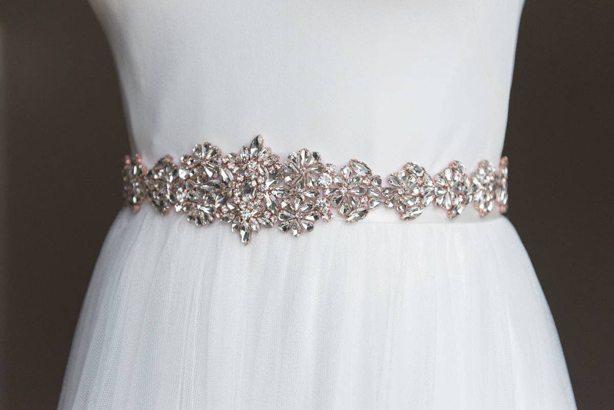 Brides and Belts - Wholesale Belt - Women's - Jayda Rose Gold Crystal Wedding Belt11