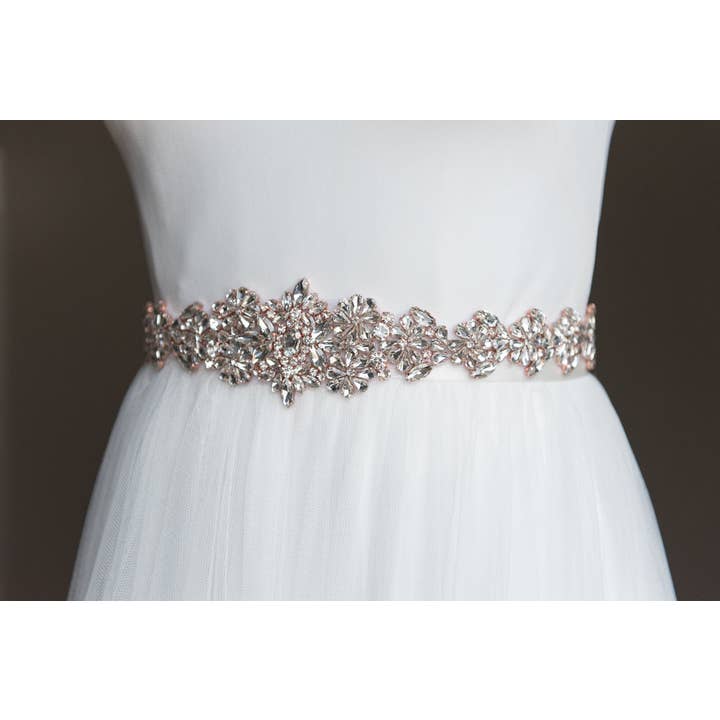 Brides and Belts - Wholesale Belt - Women's - Jayda Rose Gold Crystal Wedding Belt11