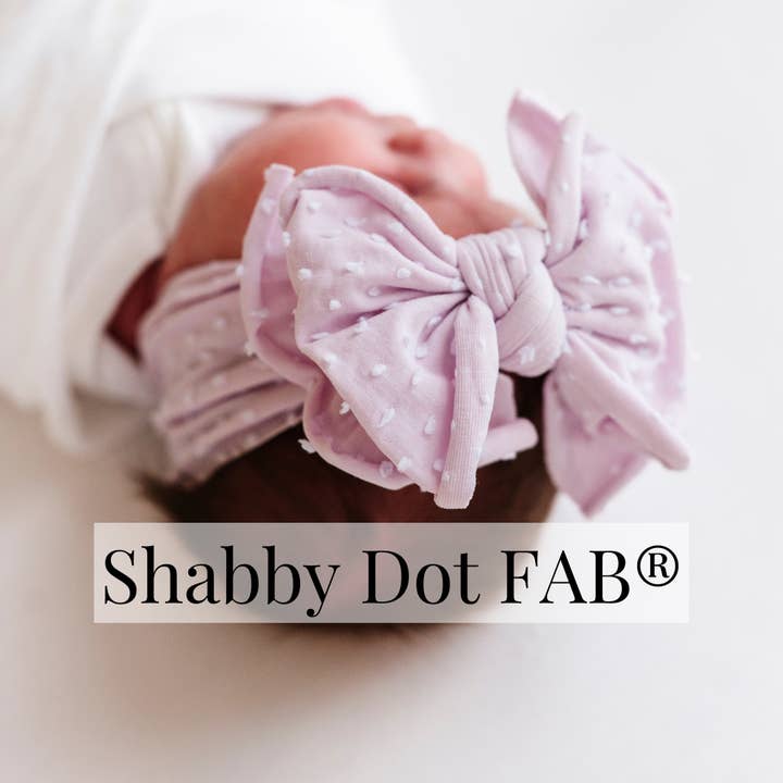 Baby Bling Bows - Wholesale Hair Bow - Baby - Baby Bling® Shabby Dot FAB-BOW-LOUS® soft nylon bow headband