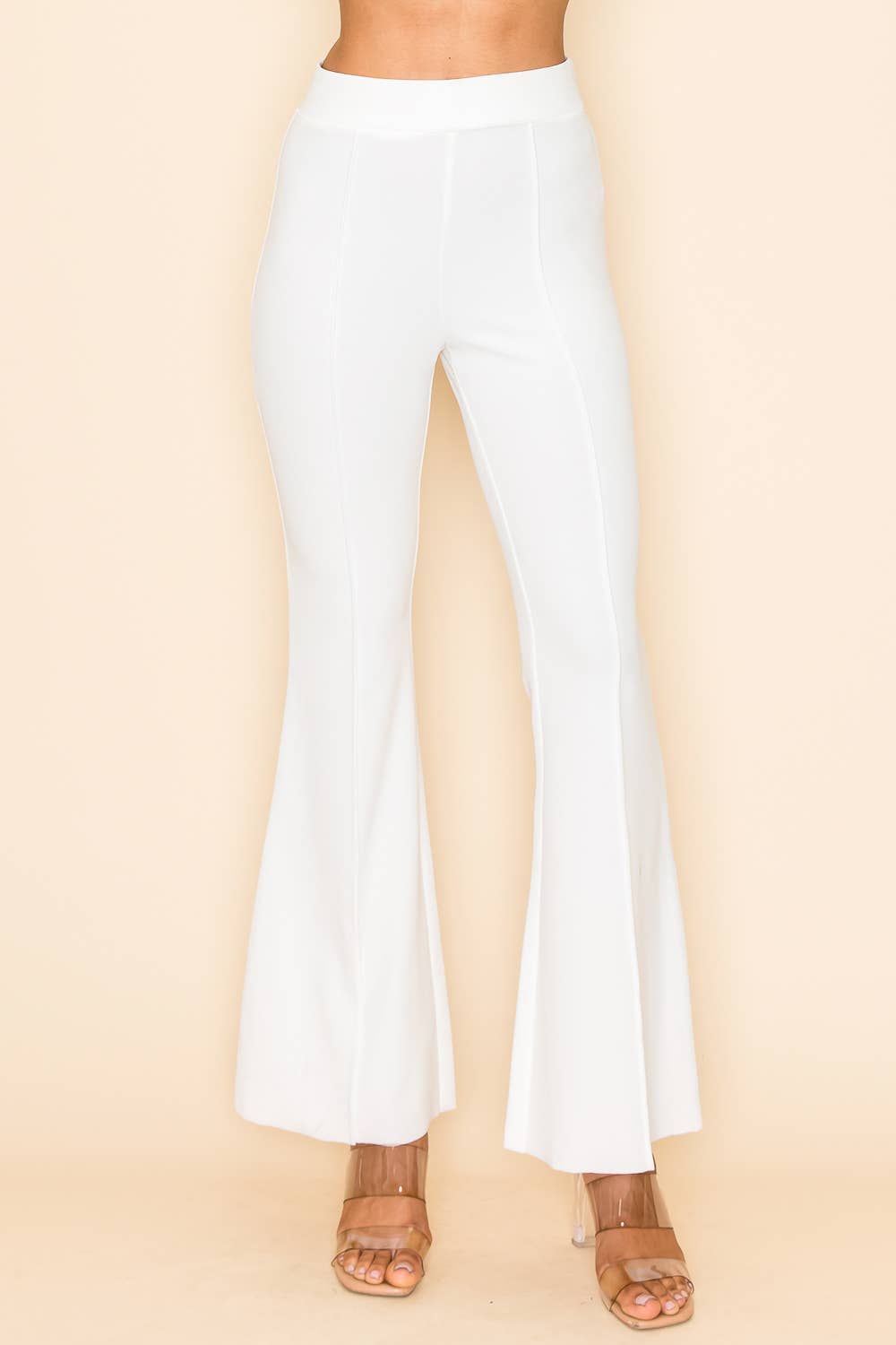 Urban Diction - Vente Pantalon – femme - Pantalon Bell décontracté et professionnel NOIR/ROUGE/VERT/IVOIRE6