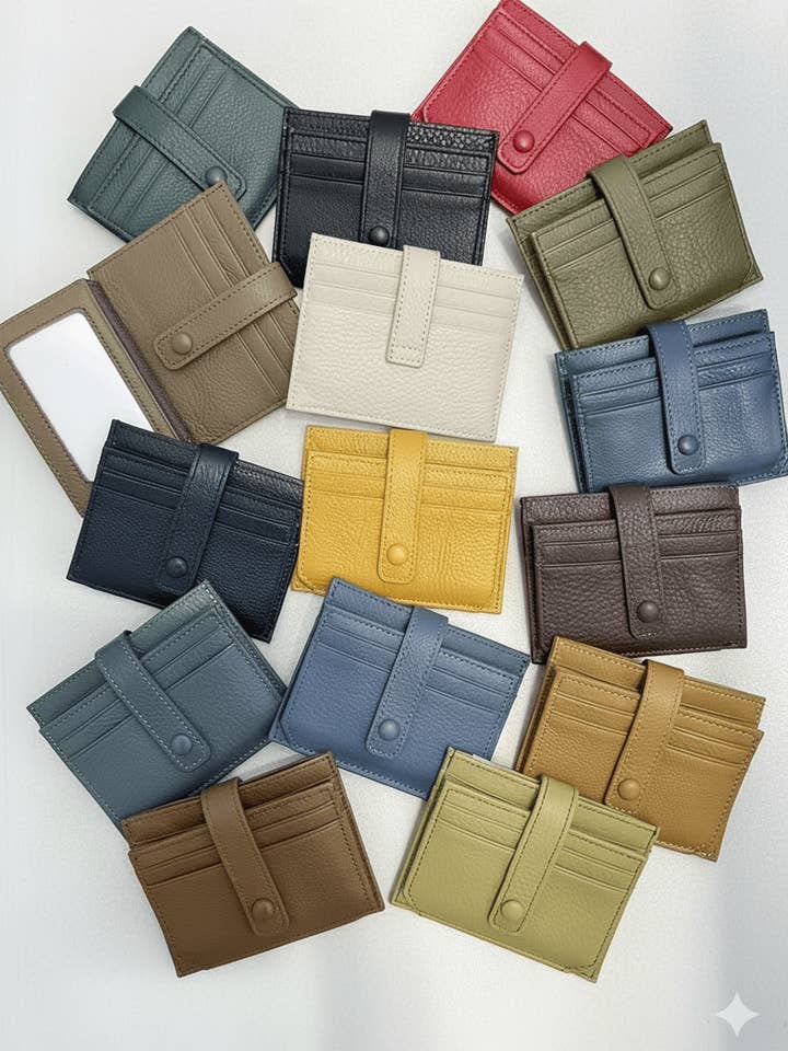 1012 Real Genuine Leather Pebble Cardholder for wholesale by MiMi Wholesale