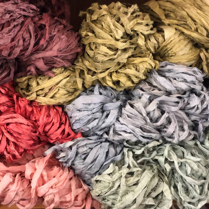 Nettle & Silk - Wholesale Ribbon - Gift Wrapping - Upcycled Silk Sari Ribbon | 50 yard bundles
