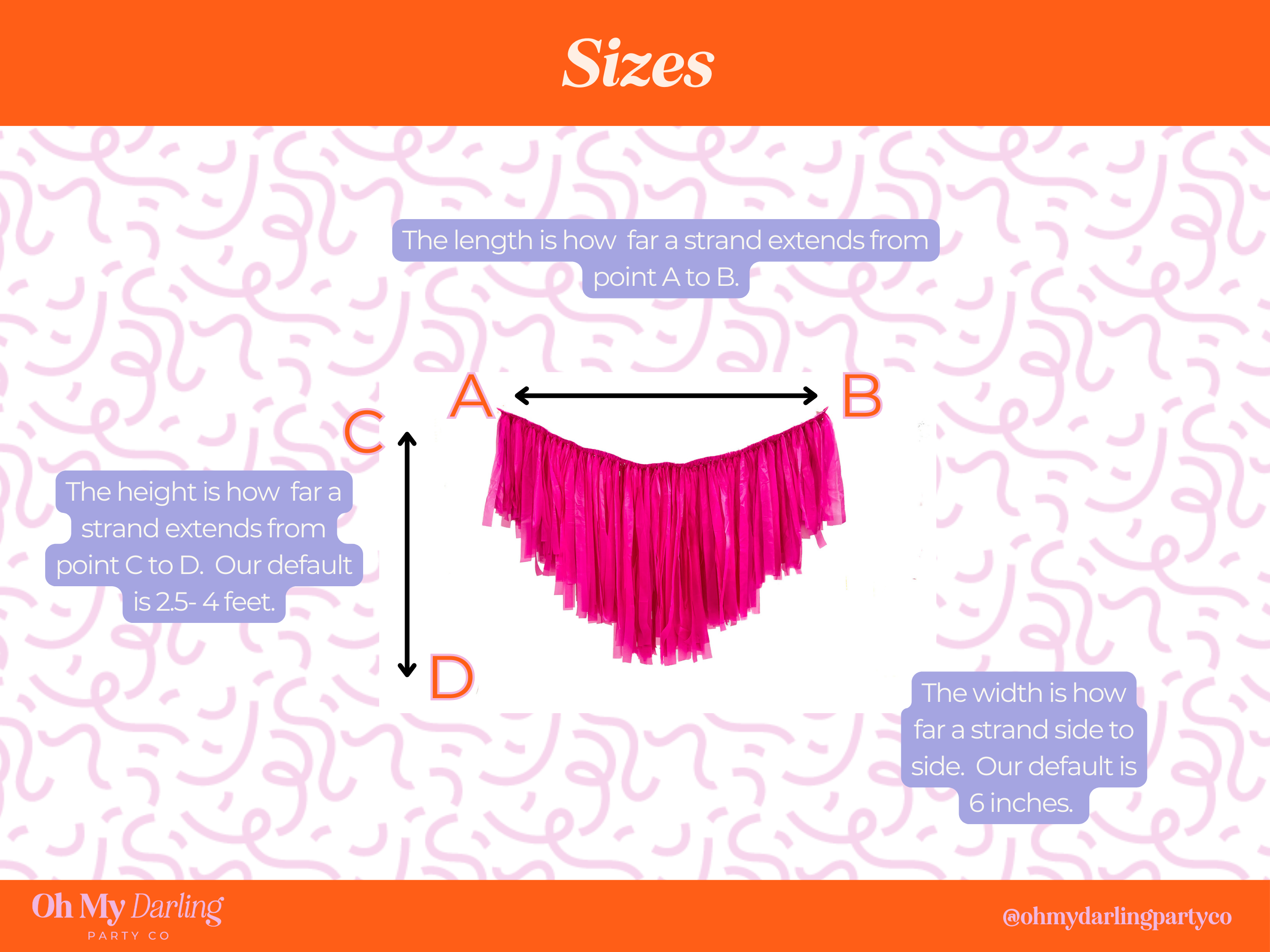 Oh My Darling Party Co - Wholesale Bunting/Garland - Custom Aerial Ceiling Fringe Strand6