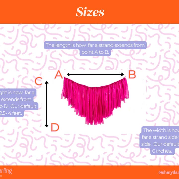 Oh My Darling Party Co - Wholesale Bunting/Garland - Custom Aerial Ceiling Fringe Strand6