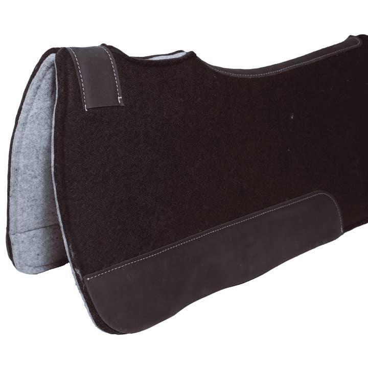 Western Wool Felt Saddle Pad with Leather Reinforcement for wholesale by Pro Classic Global