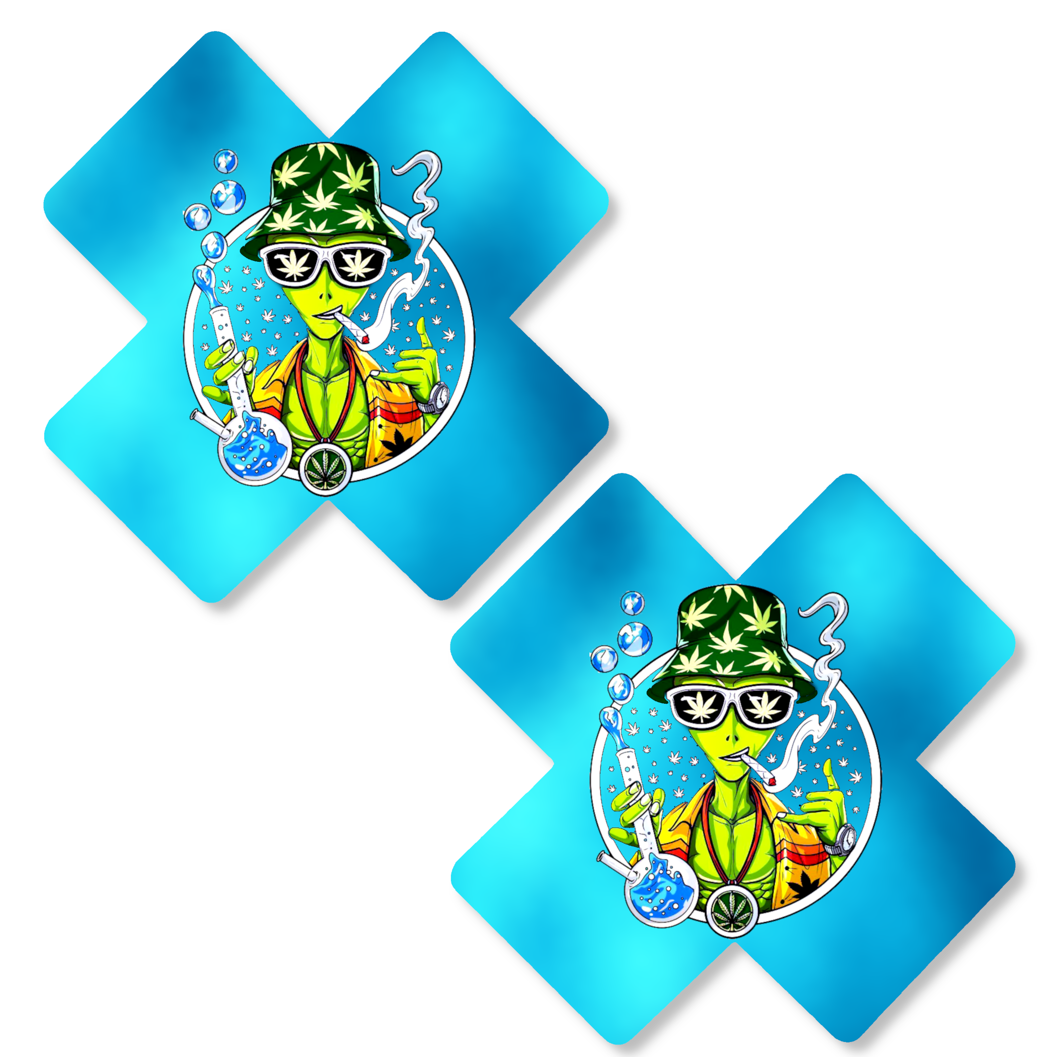 Niptees - Wholesale Nipple Pasties - Women's - Smoking Alien Nipple Cover Pasties | Fun for Festivals7