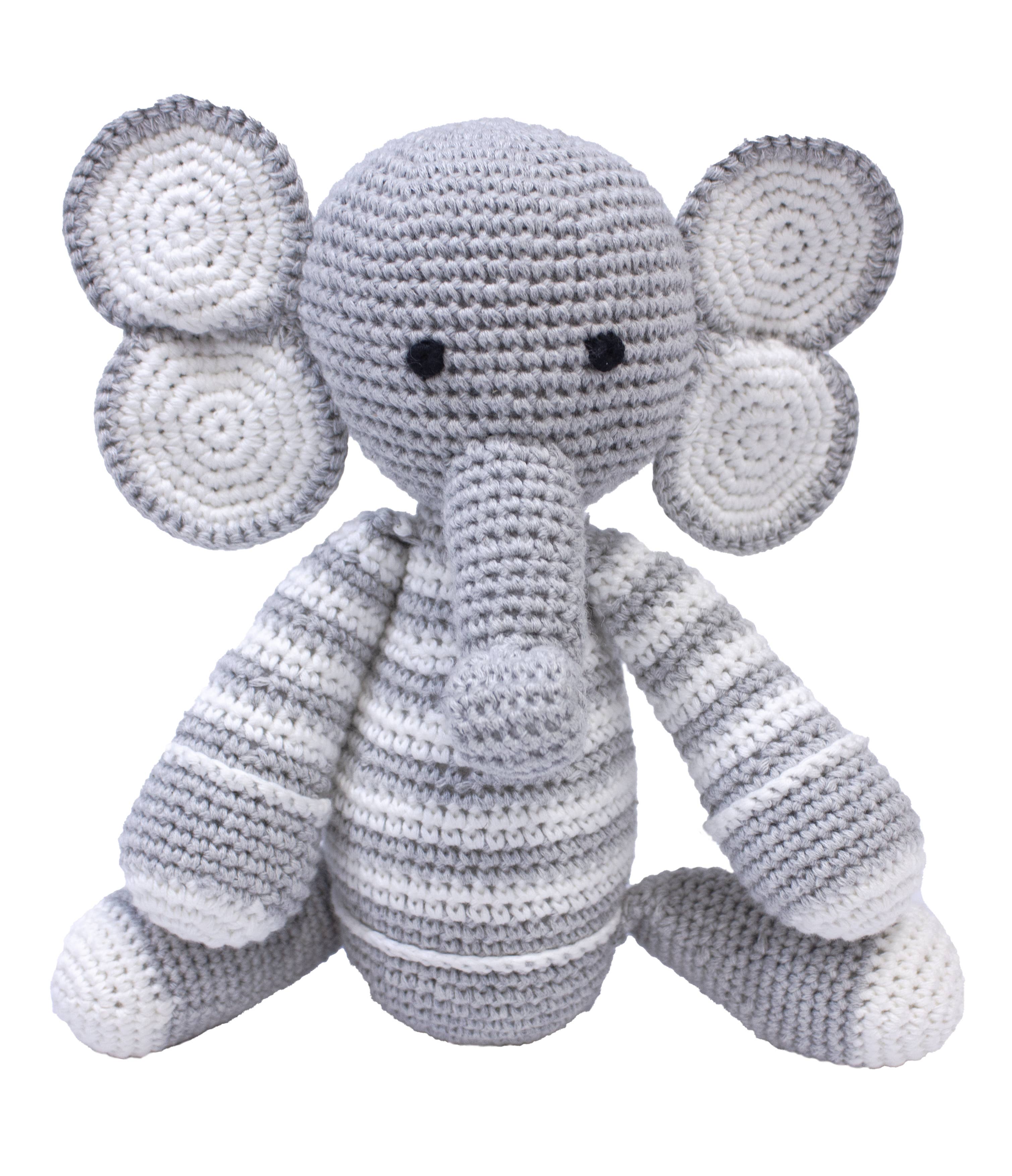 Mi-Bambino London - Wholesale Stuffed/Plush Toy - Kids & Baby - Love is Love - Hand Knitted Crochet -Elmer Elephant