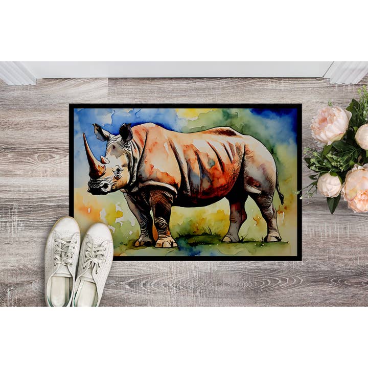 Rinoceronte Doormat 24x36 DAC2982 por atacado de Caroline's Treasures