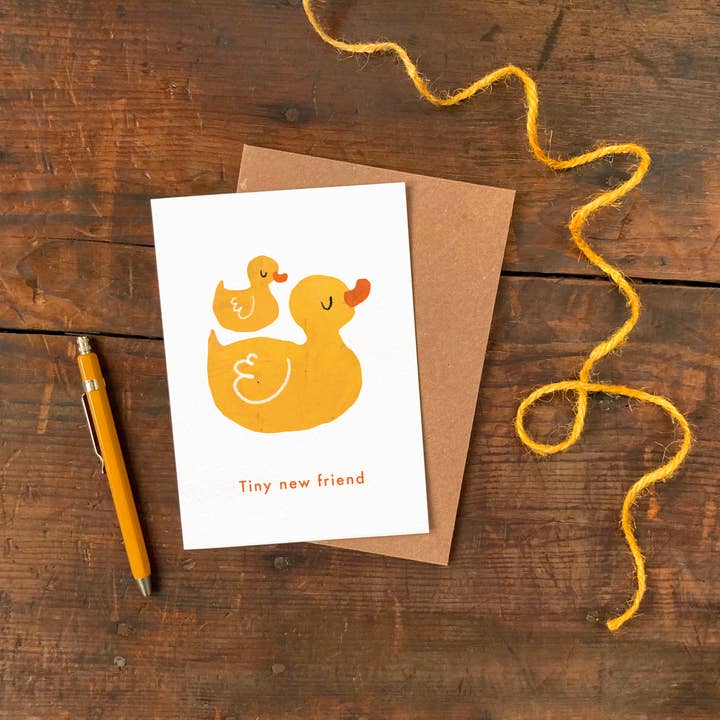 Emily Nash Illustration Greeting Cards - Wholesale Baby card - 'Tiny New Friend' New Baby Greeting Card | Baby Boy or Girl 1