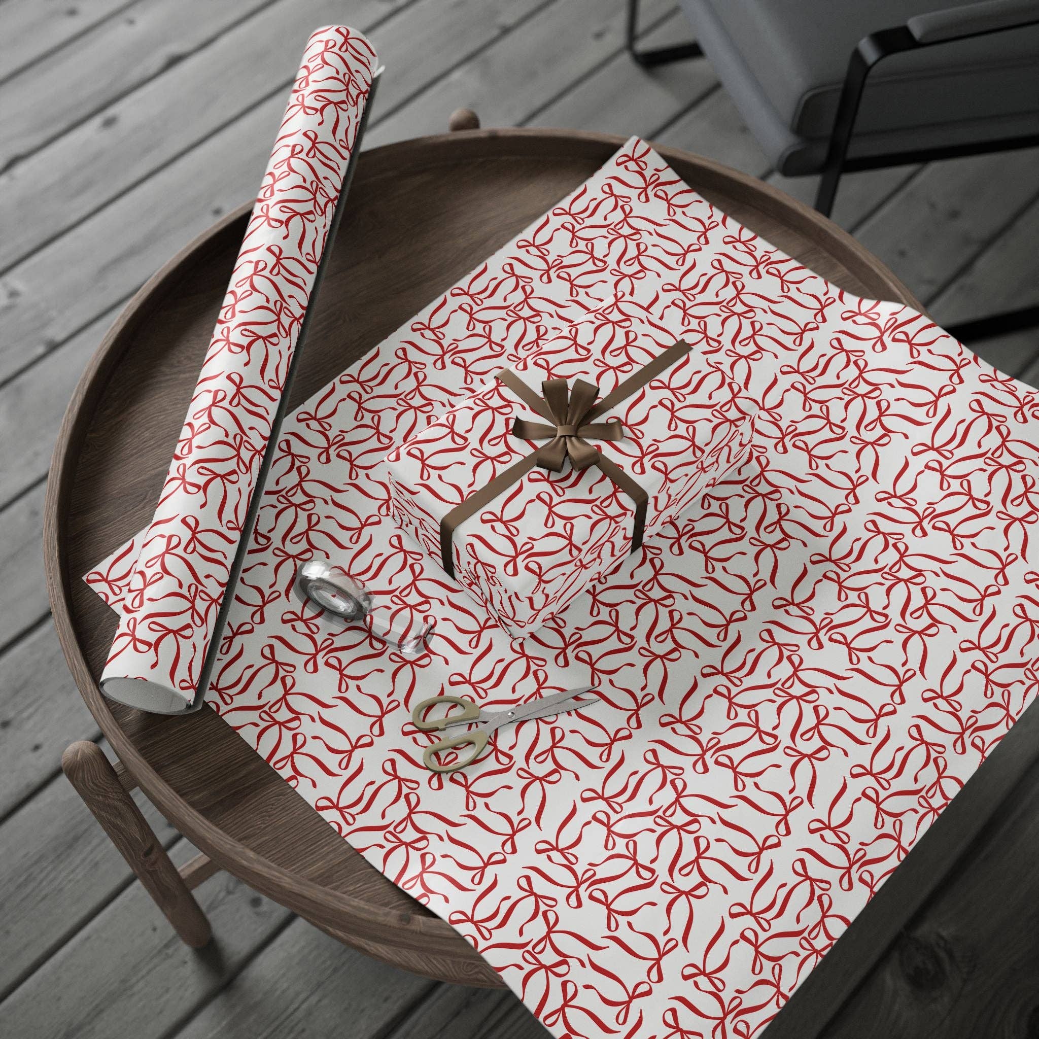Lokipawz - Wholesale Flat Wrap - Festive Bow Gift Wrapping Paper8