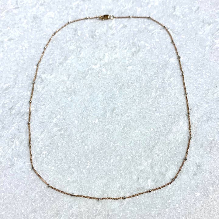 RG NS034-RG Collier ras du cou avec chaîne gourmette et perles argentées pour la vente par K & B Jewelry