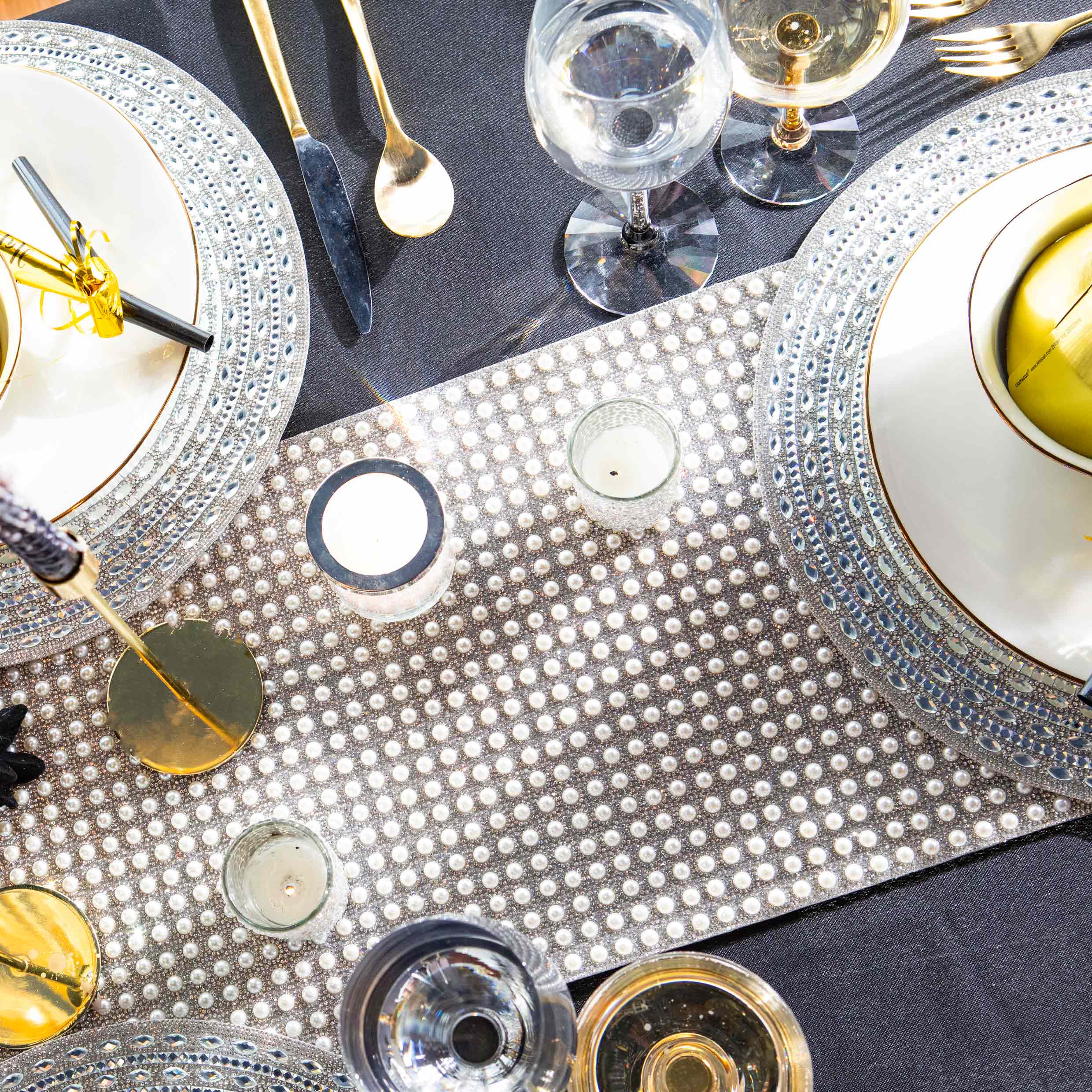 Sparkles Home - Wholesale Table Runner - Montaigne Pearl Table Runner5