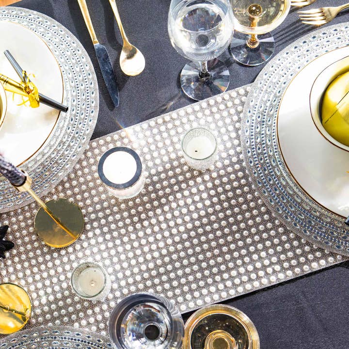 Sparkles Home - Wholesale Table Runner - Montaigne Pearl Table Runner5