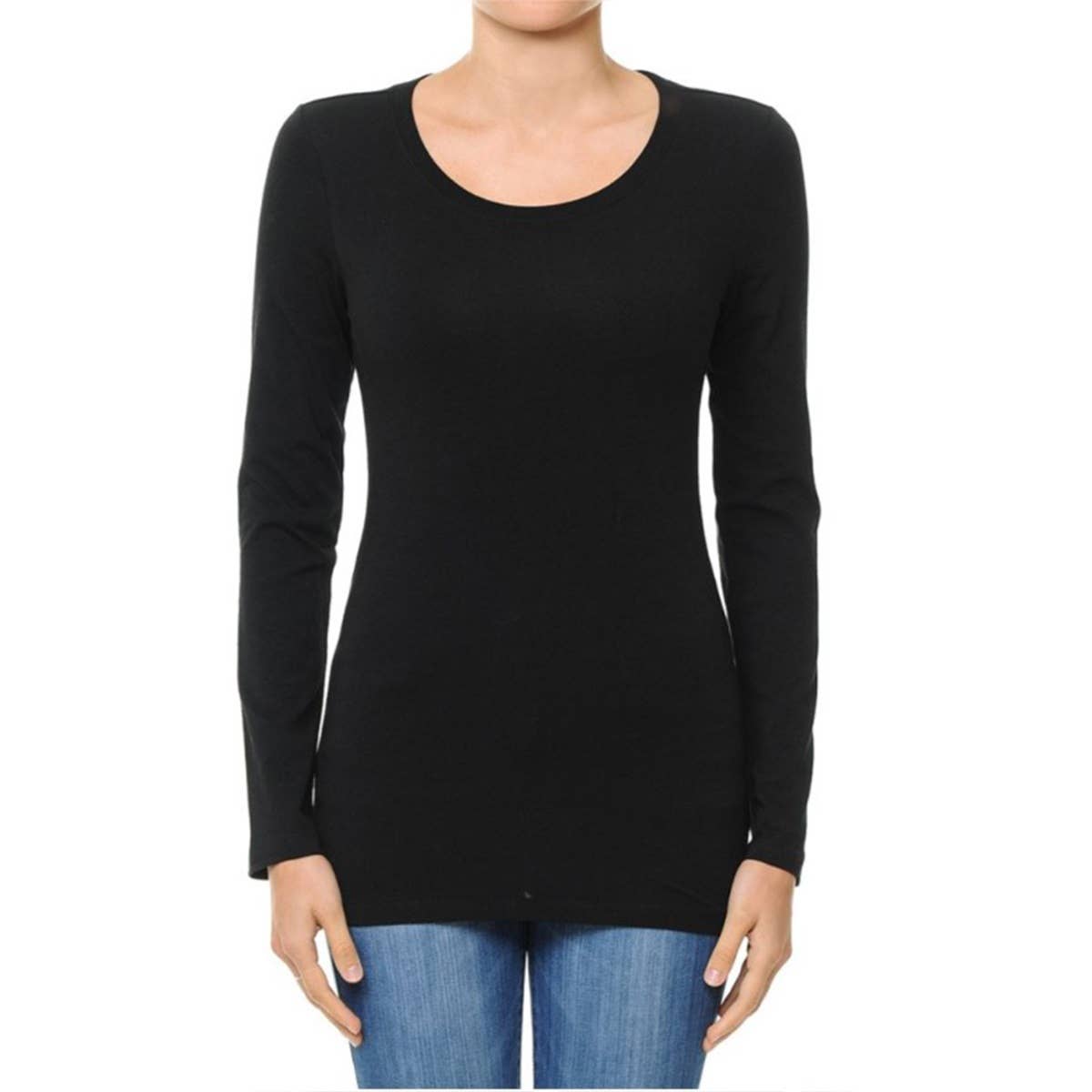 UP CLOTHING – wholesale T-shirt – women's – Round Neck Long Sleeve Basic Top0