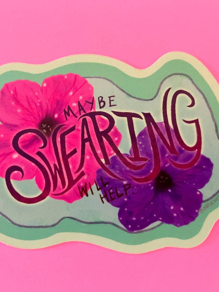Maybe Swearing Will Help Sticker for wholesale by Unruly Wit