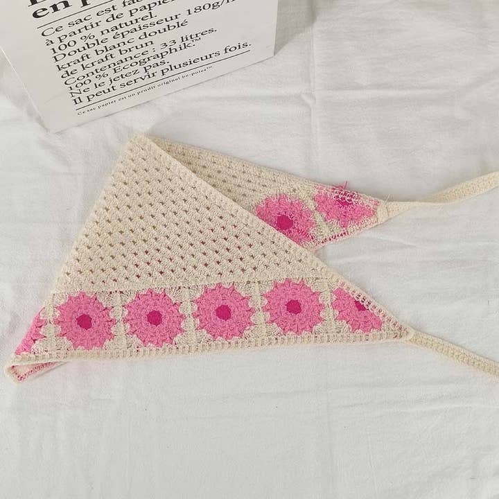 MKS America - Wholesale Bandana - Women's - Cherry Strawberry Floral checkered Crochet Bandana -56colors3