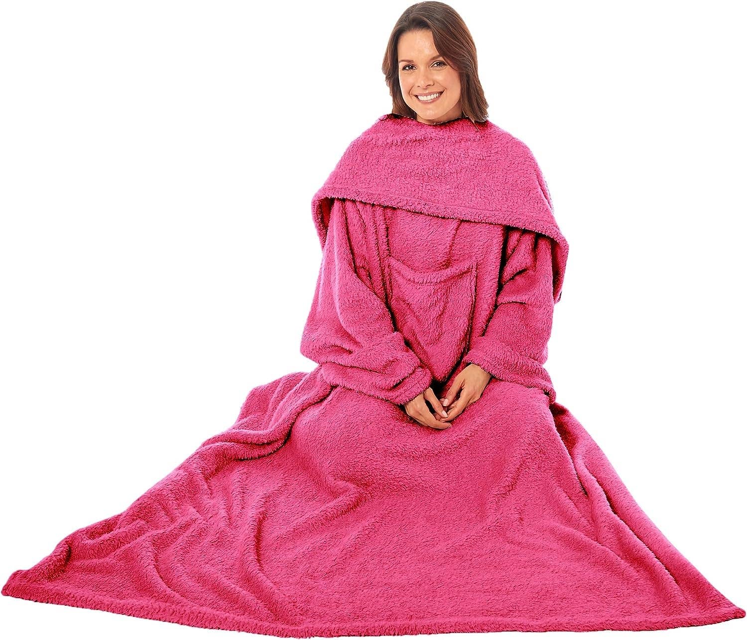 LOOMWORKS LTD – wholesale Throw blanket – Wearable TV Blankets, Ultra Soft Cosy Fleece Throws With Sleeves And Pocket4