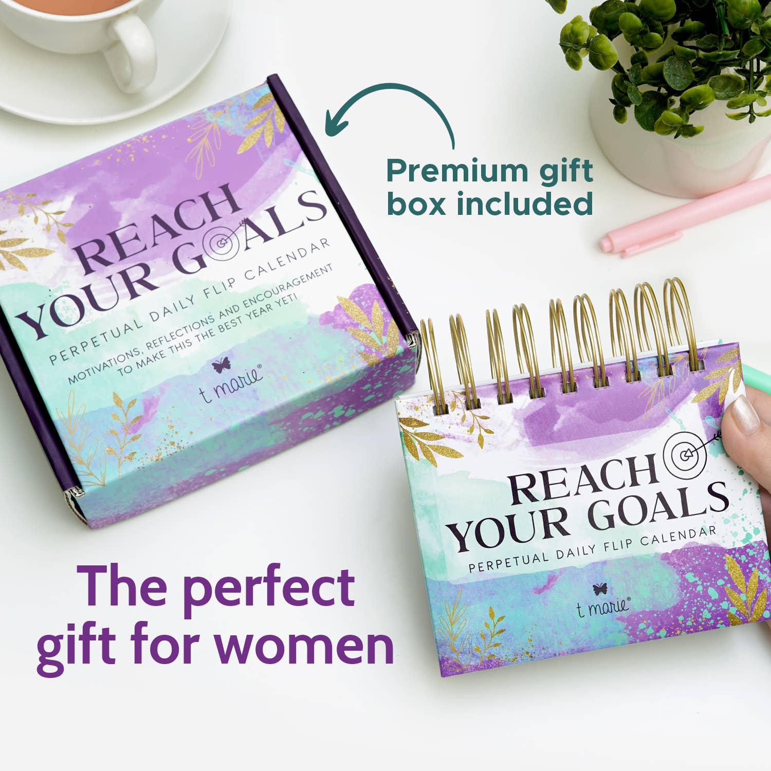 T Marie - Vente Calendrier - Calendrier quotidien à rabat motivant - Calendrier de bureau perpétuel2