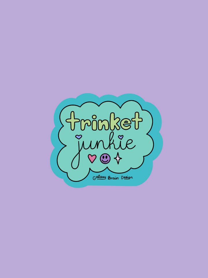 Trinket-Junkie-Aufkleber für den Großhandel von Galaxy Brain Design