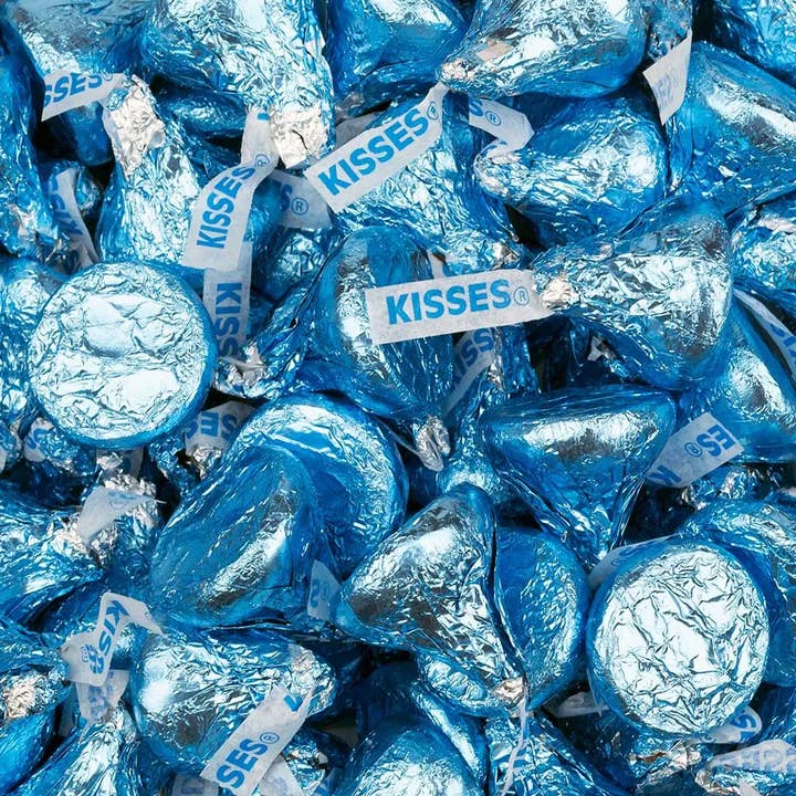 Hershey's Milk Chocolate Kisses 75ct - Light Blue for wholesale by Just Candy